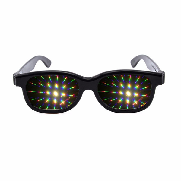 1pcs Light  Diffraction Prism Rave Glasses Plastic with Amber/Emerald 13500 Gratings Lens