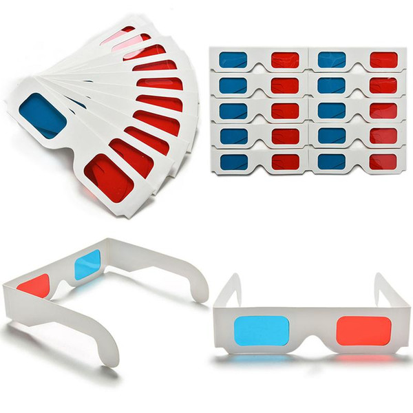 DHL free shipping Paper 3D Glasses 3d virtual video View Anaglyph Red Cyan Red/Blue 3d Glasses