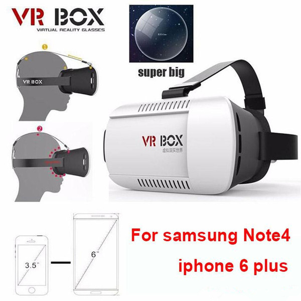 Head Mount Plastic VR BOX Version VR Virtual Reality Glasses Rift Google Cardboard 3D Movie for 3.5