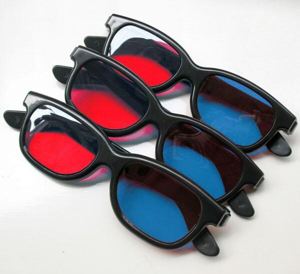 Universal type 3D glasses/Red Blue Cyan 3D glasses Anaglyph NVIDIA 3D vision Plastic glasses