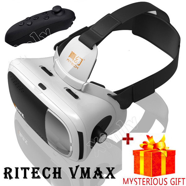 Wholesale- Casque RITECH 3 D VR Box 3D Virtual Reality Glasses Goggles Headset Helmet For Smart Phone Smartphone Len Lense Google Cardboard