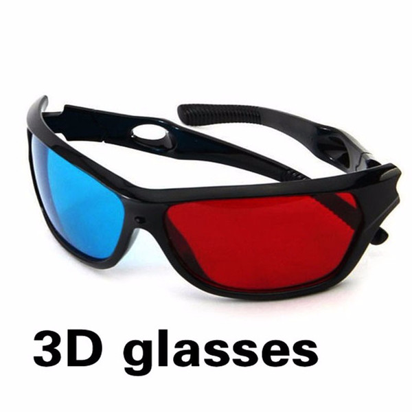 2016 New Universal 3D Plastic Glasses Black Frame Red Blue 3D Visoin Glass For Dimensional Anaglyph Movie Game DVD Video TV