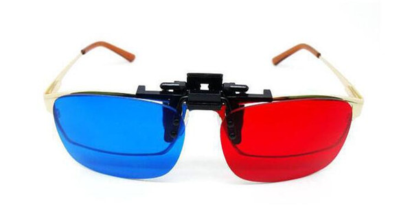 100pcs/lot Red Blue Cyan 3D Clip on Myopia Frame Glasses for 3-D Movies Games Free Shipping 0001