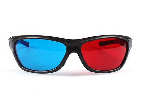 ot selling new arrive Re-useable Plastic Frame Lens Anaglyphic Blue + Red DVD 3D Glasses