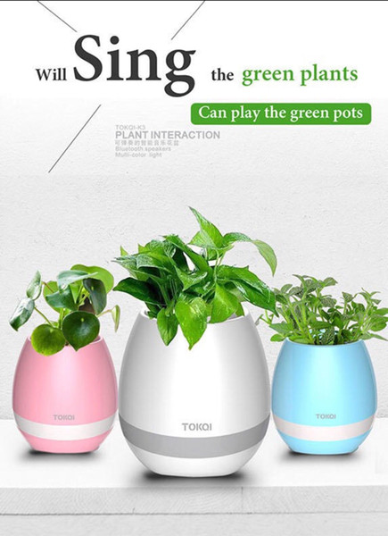 DHL fee 2017 Bluetooth wireless Speaker Plastic Flower Pot Mini Smart Music Flowerpot Waterproof Releasing Stress colorful egg flowerpots