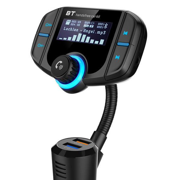 NEW BT70 Car Bluetooth FM Transmitter Modulator Transmiter 2 USB Charger QC3.0 Handsfree Audio MP3 Player 3.5mm AUX music