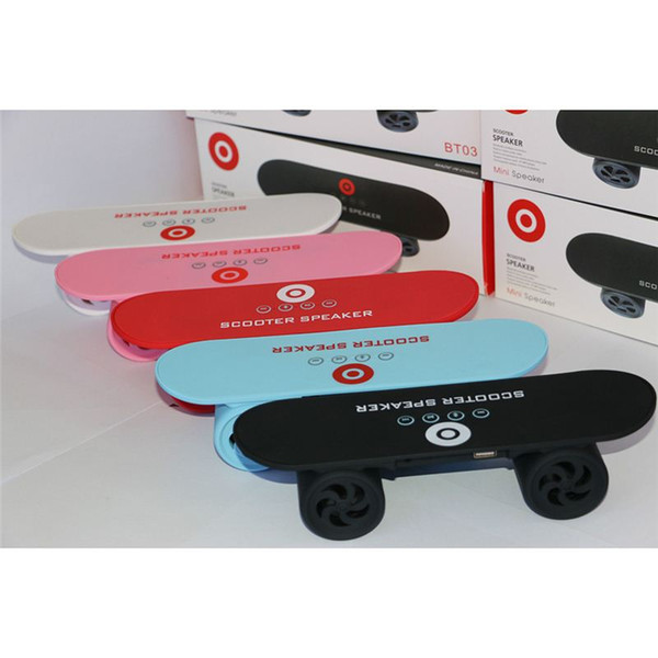 Mini Skateboard Speaker Wireless Bluetooth Super Bass MP3 Stereo Scooter Loudspeaker Handsfree Call For Phone Tablet Laptop PC <$18 no track