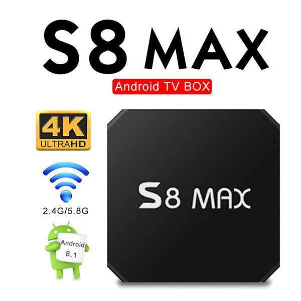 S8 MAX tv box Android 8.1 RK3328 4G Ram 32G Rom 4K USB 3.0 HDR 2.4G&5G WIFI MQ 10