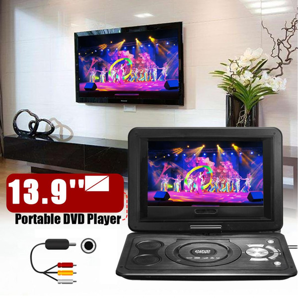 13.9'' Mini Portable Home Car DVD Player MP3 CD Digital Multimedia Player USB SD Support FM TV Read Function w/Gamepad