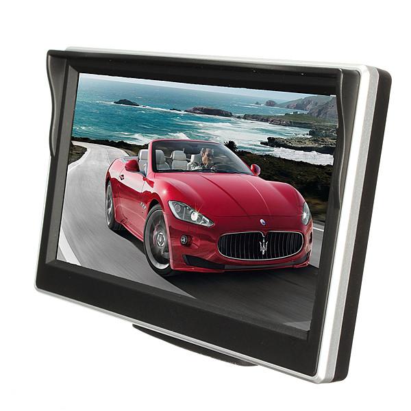 Wholesale- HD 800*480 Car TFT Electronic Screen 5 Inch LCD Car Colorful RearView Monitor Parking Backup Camera DVD with car Brack