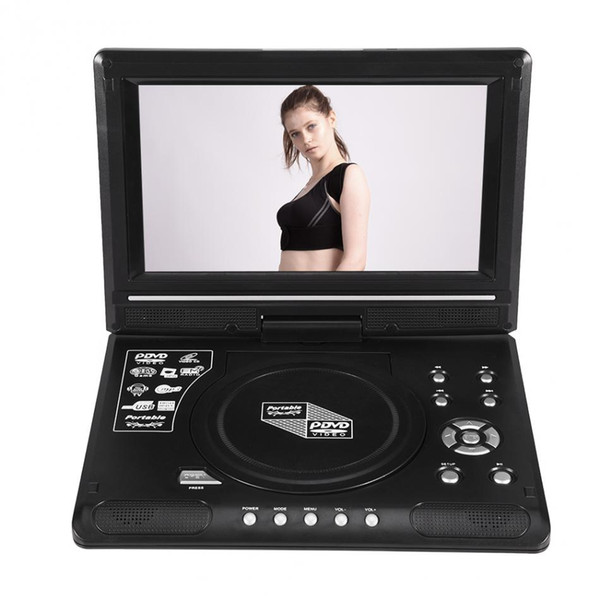 Freeshipping 270 Degree Rotatable 9 inch Portable DVD Player Video LCD Widescreen Support FM Radio Game SD USB CD VCD DOLBY and DTS Decoding