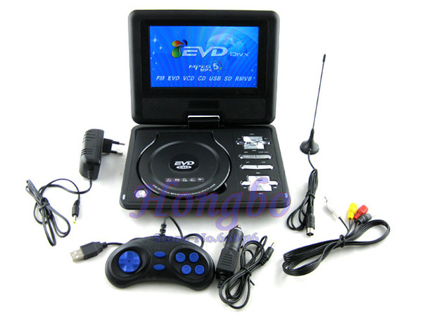 Free shipping !100% Cheapest 7.8 inch Portable Home DVD Player with 3D FM Radio Analog TV HD RMVB Display