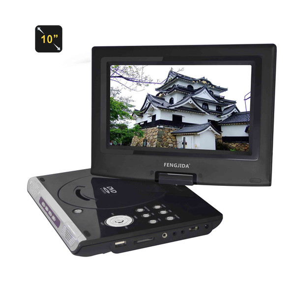 wholesale 10 inch Portable Multimedia Video Player Car DVD Player Digital Multimedia Player with FM TV Game Card Read 3 Hour Battery life