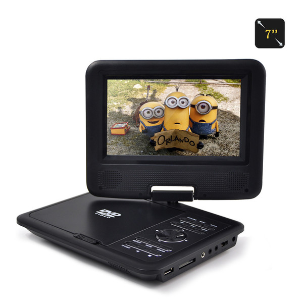 Wholesale High Quality 7 Inch Portable DVD Player Swivel Screen 3 Hours Rechargeable Battery Girls DVD Player Kids Birthday Return Gift