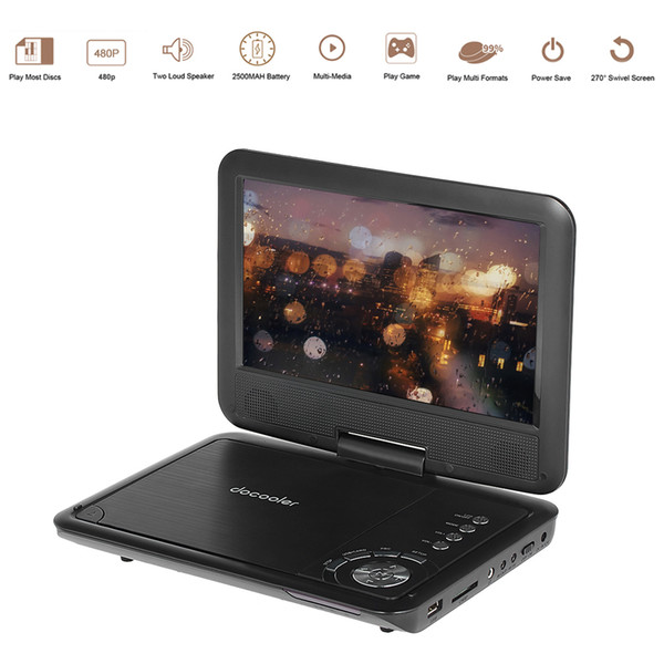 Docooler Portable DVD Player NS-915 9.5 Inch Swivel Screen Digital Multimedia Player Support SD / U Drive / AV IN OUT Gamepad