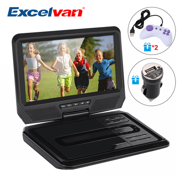 Excelvan 9 Inch Portable DVD Player Digital Multimedia Player Support USB SD TV CD Speaker VCD DVCD MP4 Within 64 Kinds Of Game