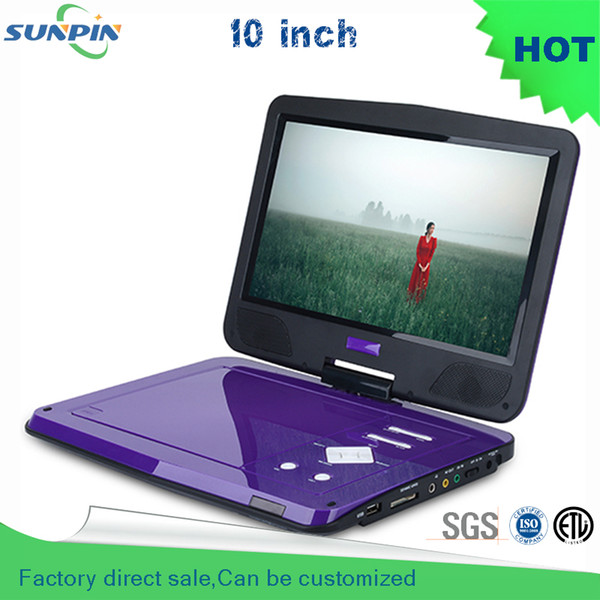 Wholesale-Direct Selling 2016 Free Shipping 10 Inch Purple Portable Dvd Player And Misic Video Support For Sd Card