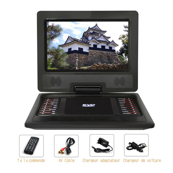 Wholesale 12 inch Portable DVD Player with 270° LCD screen,3 Hours Rechargeable Battery,Car DVD Player,With Game Function And Music Video