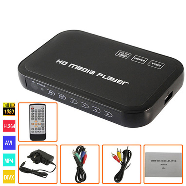 H6W HDD Media Player 1080P Full HD Input SD/USB/HDD Output HDMI/AV/VGA/AV Support DIVX AVI RMVB MP4 Set-top Box