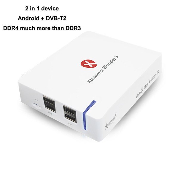 Wholesale- Xtreamer Wonder 3 4K 60P UHD 3GB DDR4 11ac VP9 android media player S912 with DVB-T2, 2 in 1 combo device, not only android