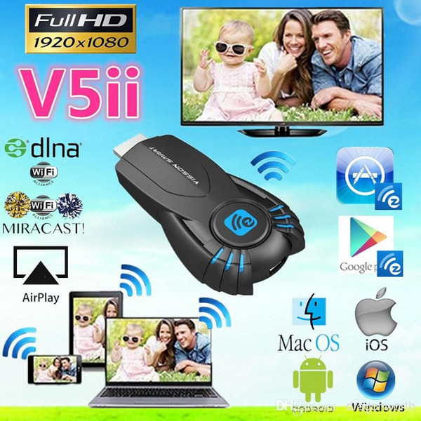 Vsmart V5ii Ezcast Smart TV Stick Media Player with function of DLNA Miracast Airplay 1080P support Windows ios andriod