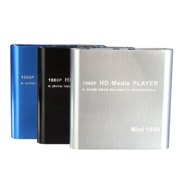 Wholesale- Hot Sale Mini 1080P HDD Media Player MultiMedia Muti-function Video Player MKV/H.264/RMVB Full HD With HOST USB Card Reader Best