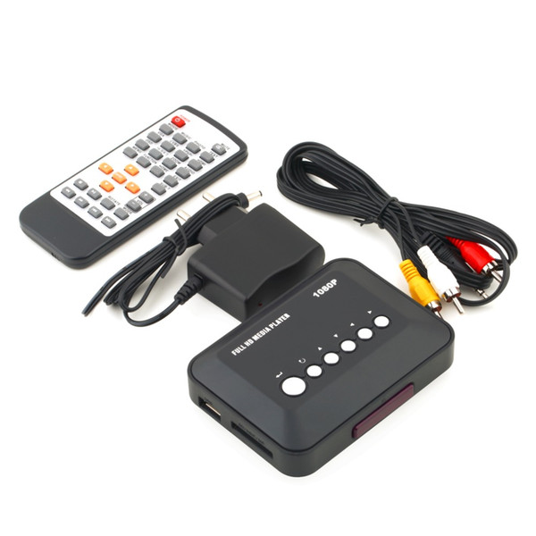 Freeshipping 1Pcs 1080P HD SD/MMC TV Videos SD MMC RMVB MP3 Multi TV USB HDMI Media Player Box Wholesale