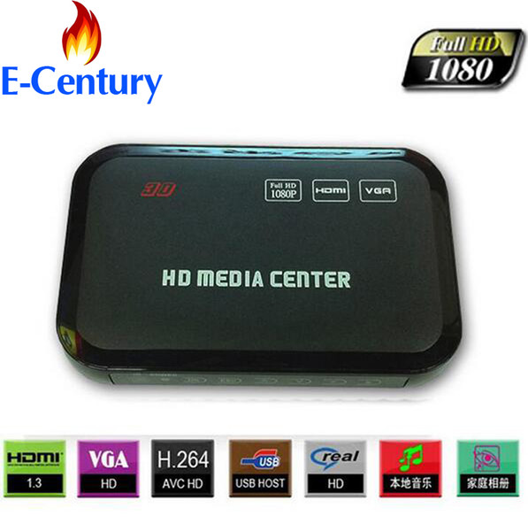 Wholesale-MANYTEL Hd Media Player 1080P USB External HDD Media Player With HDMI VGA SD Support MKV H.264 RMVB WMV Media Player