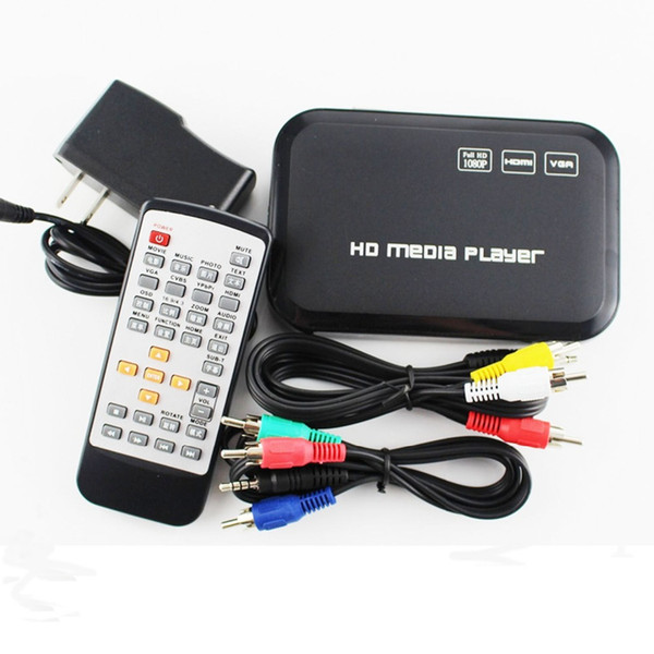 Wholesale- REDAMIGO HDD Player Mini Full HD1080p H.264 MKV HDD HDMI Media Player Center USB OTG SD AV TV AVI RMVB RM HD601