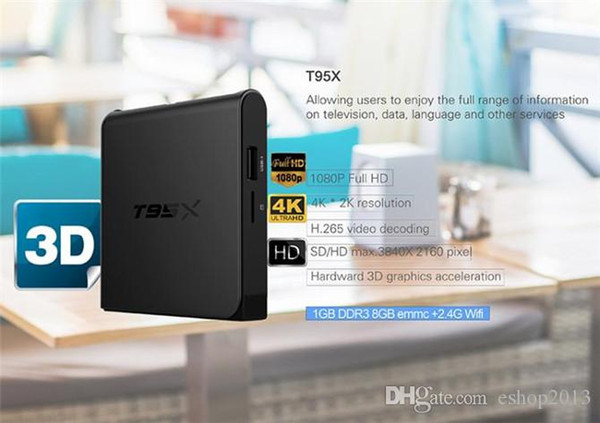 T95X Android TV Box S905X Quad Core Android 6.0 1G 8G Wifi 2.4G 16.1 Smart Android Media Player Streaming Box VS T95 M8S MXQ Pro