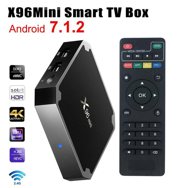 X96 mini Android 7.1 Smart TV BOX 1GB + 8GB 2GB + 16GBKodi 17.3 S905W Media Player Amlogic Quad Core Wifi 4K Internet TV Set-top Box