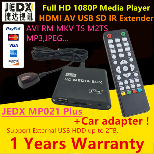 Full HD 1080P Car Media Player with IR Extender AVI DivX MKV DVD MP3 Player HDMI,AV output,SD/MMC/USB Host,Gift&Free Shipping