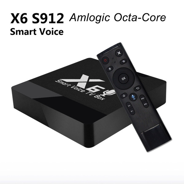 X6 Voice Remote Android TV BOX 7.1 Octa Core 2GB 16GB Wifi HDMI Ethernet HD Player