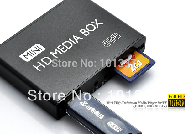 Wholesale-Full HD 1080P Car Media Player HDMI,AV output,SD/MMC Card reader/USB Host,Free Car adapter Gift&Free shipping!