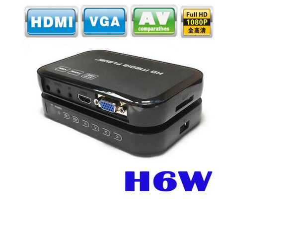 1080P Full HD HDD H6W Media Player INPUT SD/USB/HDD Output HDMI/AV/VGA/AV/YPbpr Support DIVX AVI RMVB MP4 HD Multimedia Player