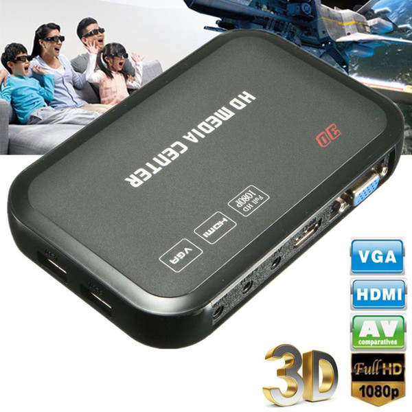 VGA 1080p Full HD HDMI Media Player Wireless Romote Control HDD MKV SD USB TV AVI RM Entertain Digital Videos Images