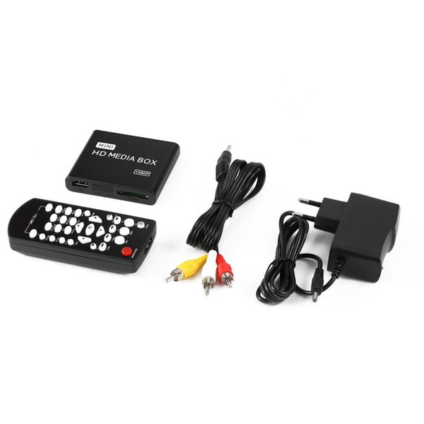 Mini Media Player 1080P Mini HDD Media Box TV box Video Multimedia Player Full HD With SD MMC Card Reader 100Mpbs EU Plug