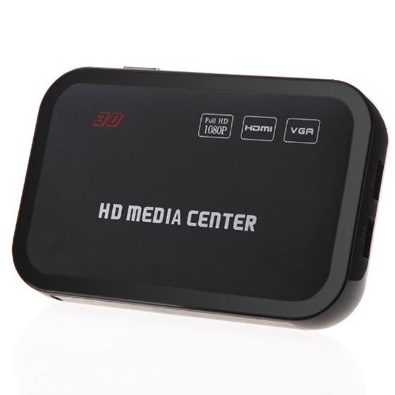 Full HD 1080P Media Player Center RM/RMVB/AVI/MPEG Multi Media Video Player with HDMI YPbPr VGA AV USB SD/MMC Port Remote Cont