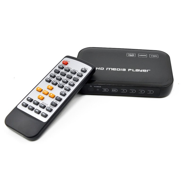 Wholesale- Free Shipping!HD601 3D HDD Media Player Full HD 1080P AV HDMI VGA SD USB H.264 RM MKV,Flac,Ape external USB HDD UP TO 2TB HDD