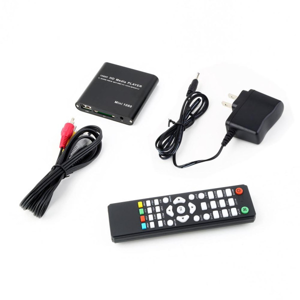 Wholesale-New arrival 1set 1080P Mini Media Player MKV/H.264/RMVB Full HD with HOST Card Reader