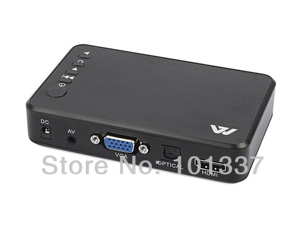 Wholesale- Jedx MP023 Full HD 1080P USB External HDD Media Player with Optical HDMI VGA AV output SD support USB host MKV H.264 RMVB WMV