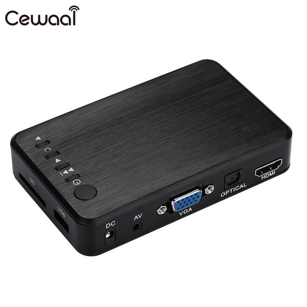 Cewaal External HDD Player USB VGA with Remote Control Audio TV BOX Output MINI Portable Digital Media Player