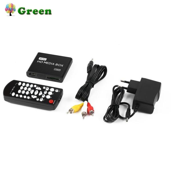 Mini Full 1080p HD Media Player Box MPEG/MKV/H.264 HDMI AV USB + Remote Support MKV / RM-SD / USB SDHC MMC EU plug