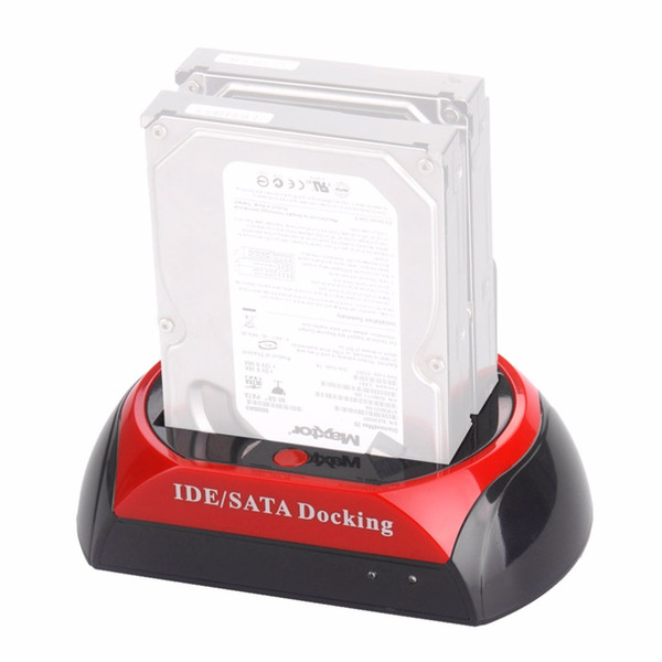 USB 2.0 Dual HDD Hard Drive Disk EU IDE SATA Docking Station Base for SATA/HDD/IDE Support Hard Disk Can Drop Shipping