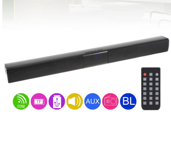 BS-28B Home Theater Surround Multi-function Bluetooth Soundbar Speaker with 4 Full Range Horns/3.5mm AUX/RCA Interface for TV