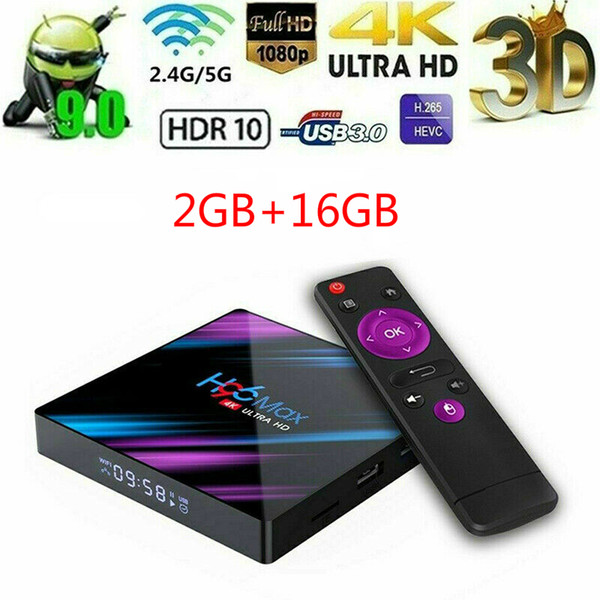 2019 H96 Max Android 9.0 4K TV Box RK3318 2.4G/5G WiFi 2+16GB UHD Media Player 4k HD Network Player Home TV WIFI Set Top Box with Bluetooth