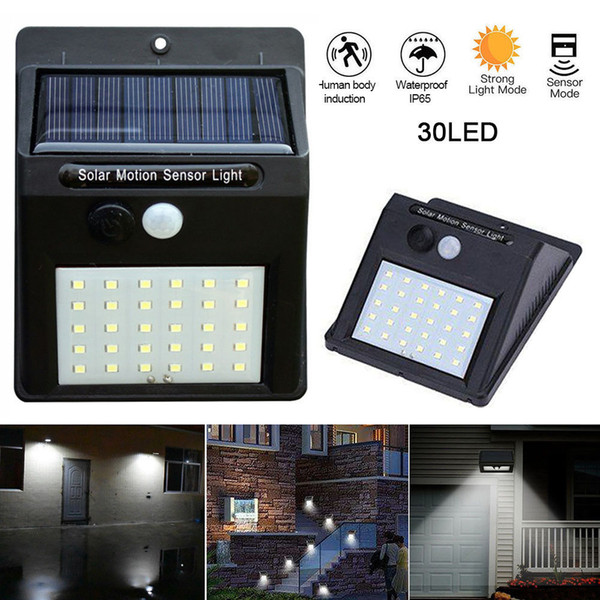 20/30 LEDs Solar Powered PIR Motion Sensor Wall Security Light Garden Outdoor Waterproof Lighting Lamp