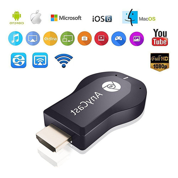 1080P AnyCast WiFi Display Receiver 2.4G HDMI DLNA Airplay Miracast TV Dongle Support Miracast DLNA Free Shipping