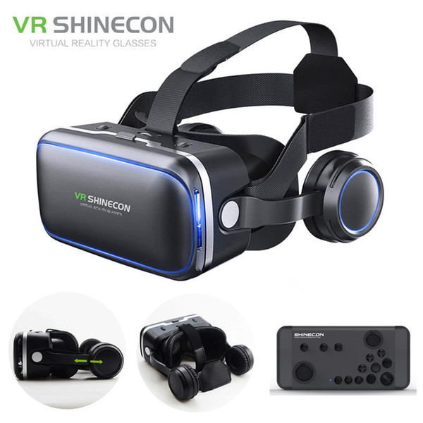 Original Shinecon 6.0 Pro VR Headset Stereo Virtual Reality Smartphone 3D Glasses Google BOX VR Headset with Controller for Android