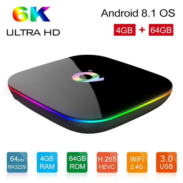 Q PLUS 4gb 32gb 64gb Allwinner H6 android 8.1 tv box streaming set top box H.265 6K Smart TV Box